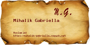 Mihalik Gabriella névjegykártya